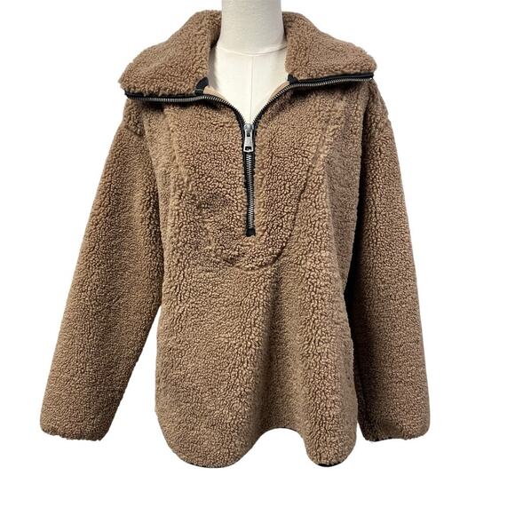 Abercrombie & Fitch Tops - Abercrombie & Fitch Cozy Half Zip Pullover Sweatshirt Womens Small Brown Relaxed